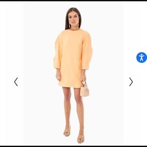 TIBI CHALKY DRAPE ORIGAMI SLEEVE SHIFT DRESS